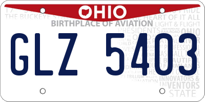 OH license plate GLZ5403