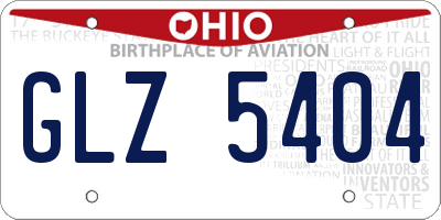 OH license plate GLZ5404