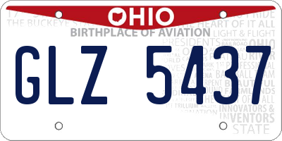 OH license plate GLZ5437