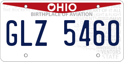 OH license plate GLZ5460
