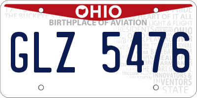 OH license plate GLZ5476