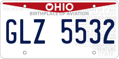 OH license plate GLZ5532