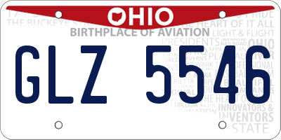 OH license plate GLZ5546