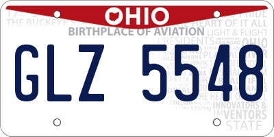 OH license plate GLZ5548