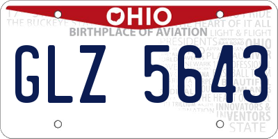 OH license plate GLZ5643