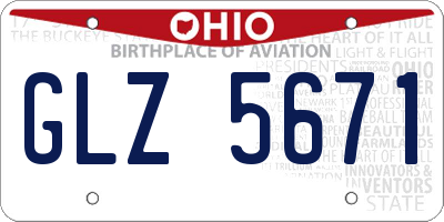 OH license plate GLZ5671
