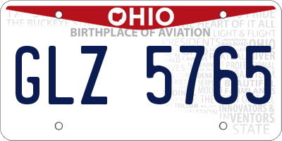 OH license plate GLZ5765