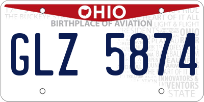 OH license plate GLZ5874