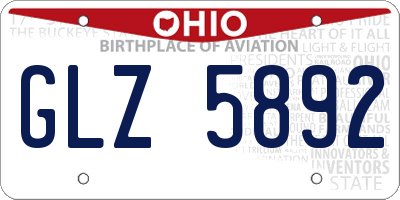 OH license plate GLZ5892