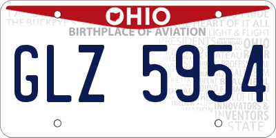 OH license plate GLZ5954
