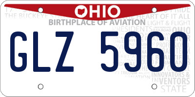 OH license plate GLZ5960