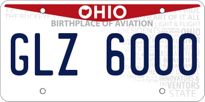 OH license plate GLZ6000