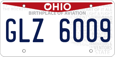 OH license plate GLZ6009