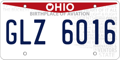 OH license plate GLZ6016