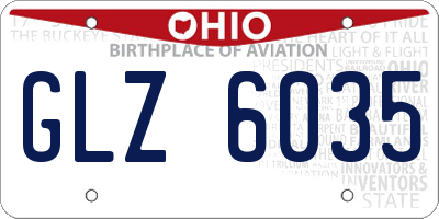 OH license plate GLZ6035