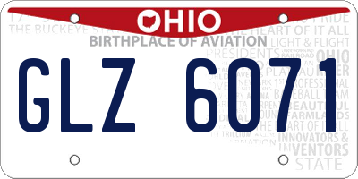 OH license plate GLZ6071