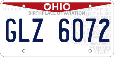 OH license plate GLZ6072