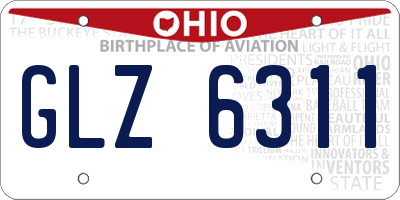OH license plate GLZ6311