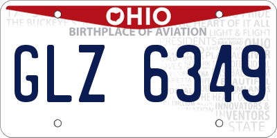 OH license plate GLZ6349