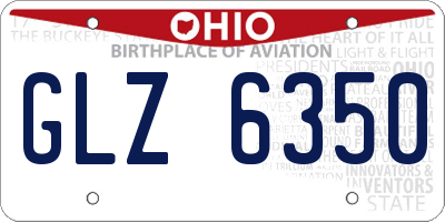 OH license plate GLZ6350
