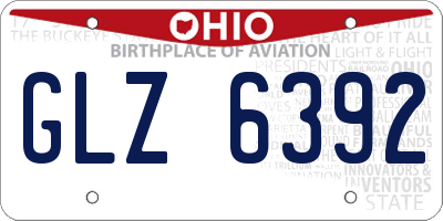 OH license plate GLZ6392