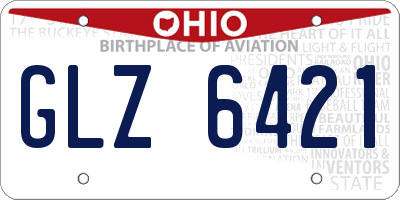 OH license plate GLZ6421