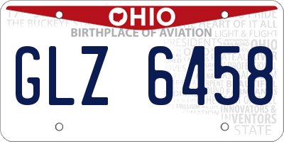 OH license plate GLZ6458