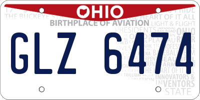 OH license plate GLZ6474