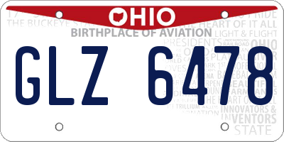 OH license plate GLZ6478