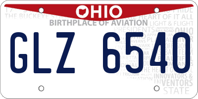 OH license plate GLZ6540