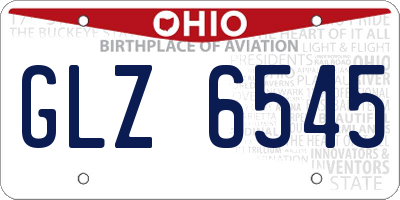 OH license plate GLZ6545