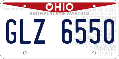 OH license plate GLZ6550