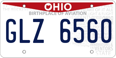 OH license plate GLZ6560