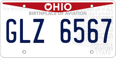 OH license plate GLZ6567