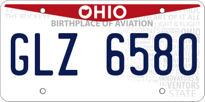 OH license plate GLZ6580