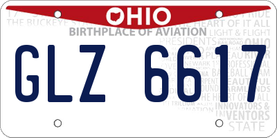 OH license plate GLZ6617