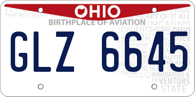 OH license plate GLZ6645