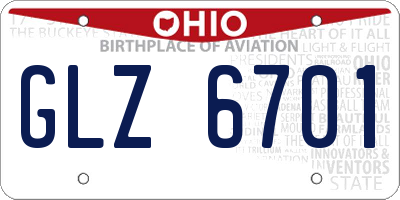 OH license plate GLZ6701