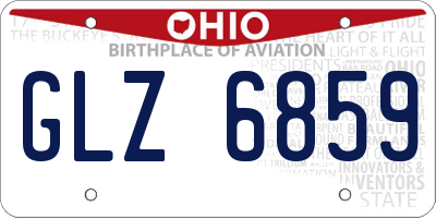 OH license plate GLZ6859