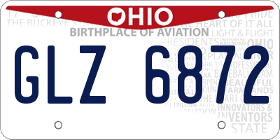 OH license plate GLZ6872