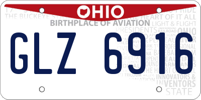 OH license plate GLZ6916