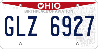 OH license plate GLZ6927