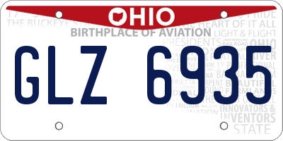 OH license plate GLZ6935