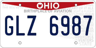 OH license plate GLZ6987