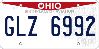 OH license plate GLZ6992