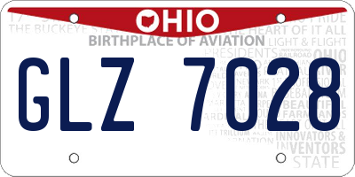 OH license plate GLZ7028