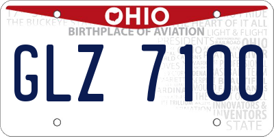 OH license plate GLZ7100