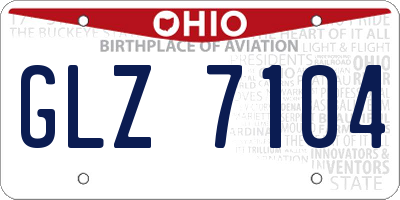 OH license plate GLZ7104