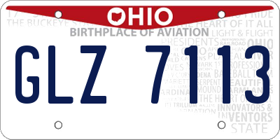 OH license plate GLZ7113