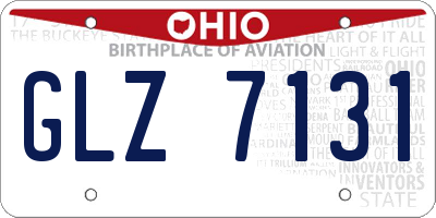 OH license plate GLZ7131